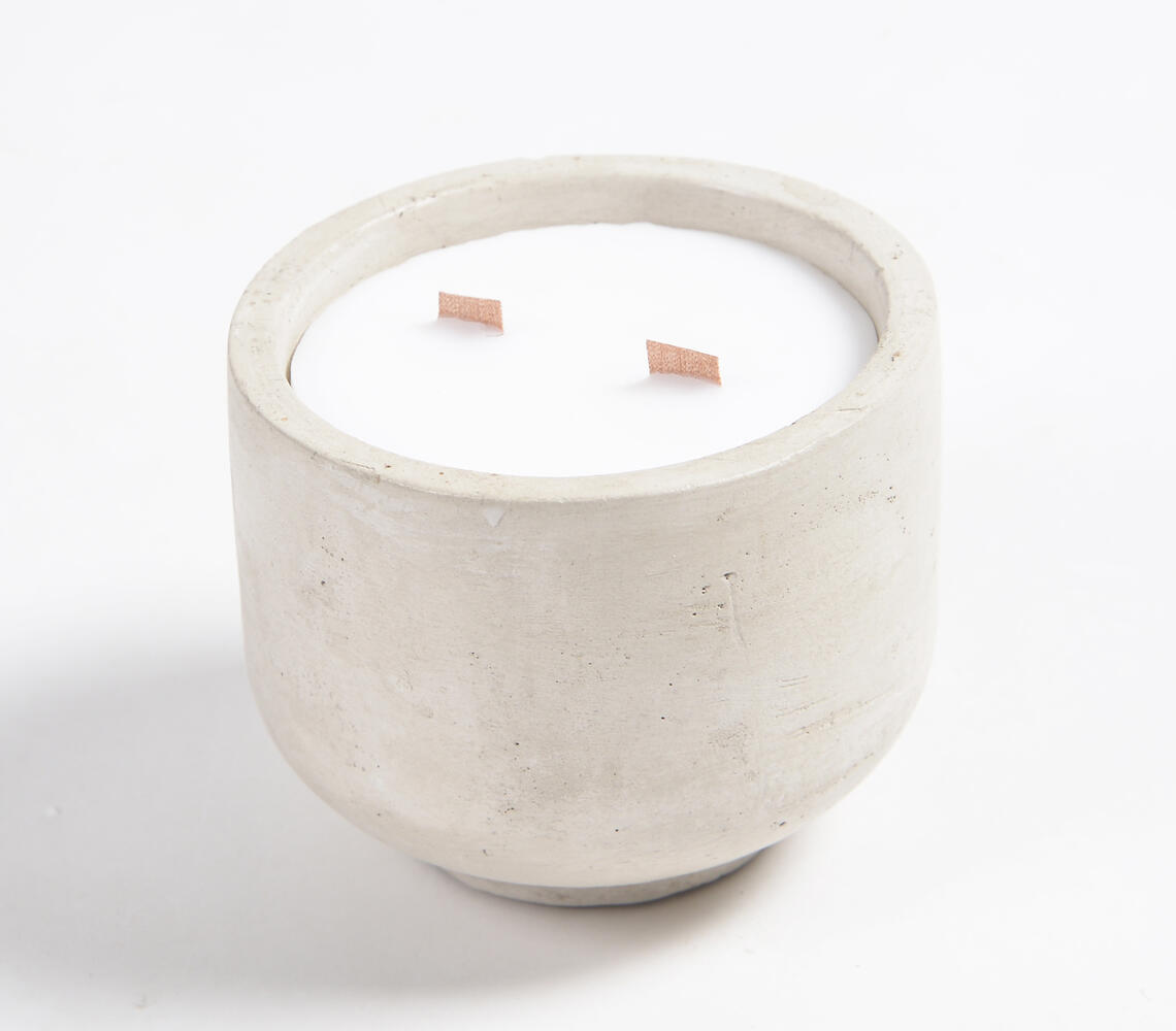 English Vanilla Poured Concrete Candle - Grey - VAQL101013108325