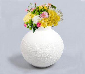 Moulded Ivory Dome Ecomix Vase - White - VAQL101013109739