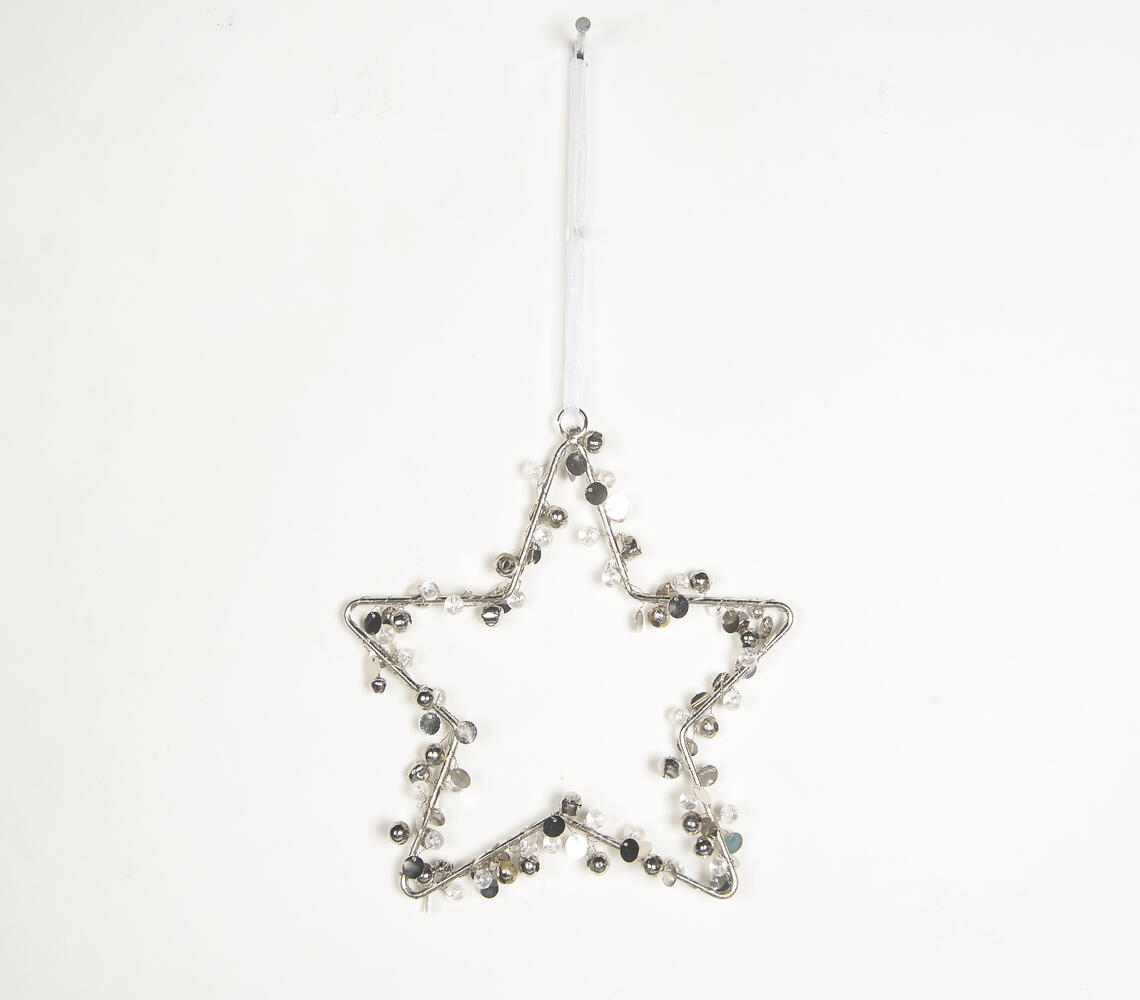 Bead & Sequins Iron Star Hanging - White - VAQL101013110335