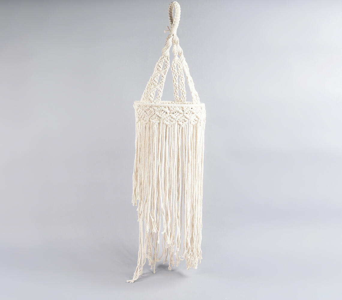 Bohemian Macrame Hanging Lamp - White - VAQL101013115150