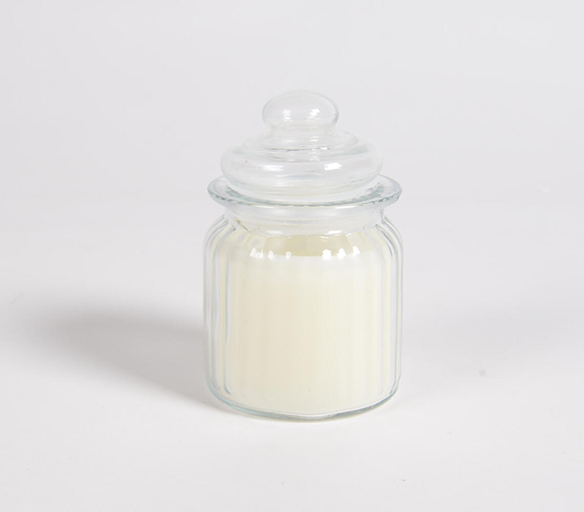 Lavender Scented Filled Jar Candle - White - VAQL10101372234