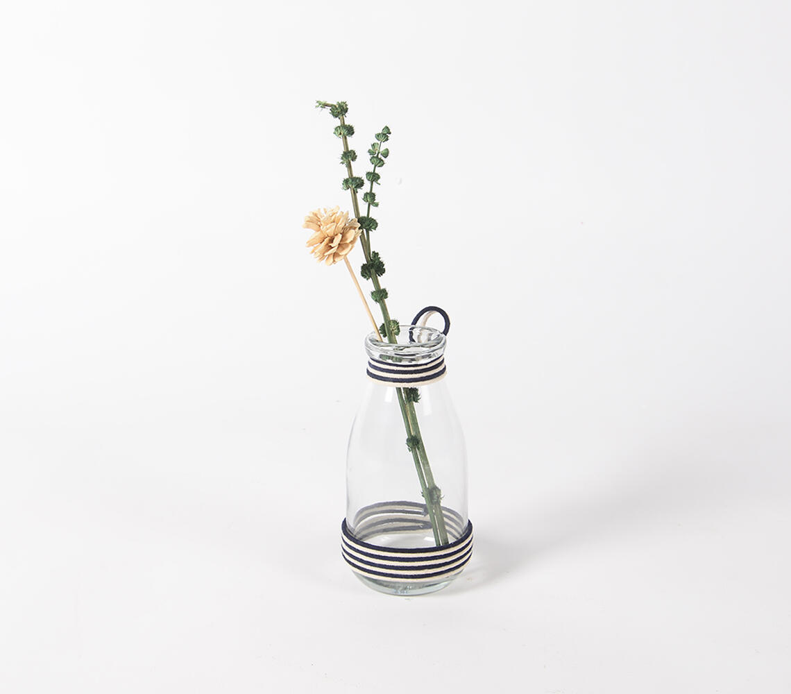 Handmade Glass Vase - Clear - VAQL10101374245