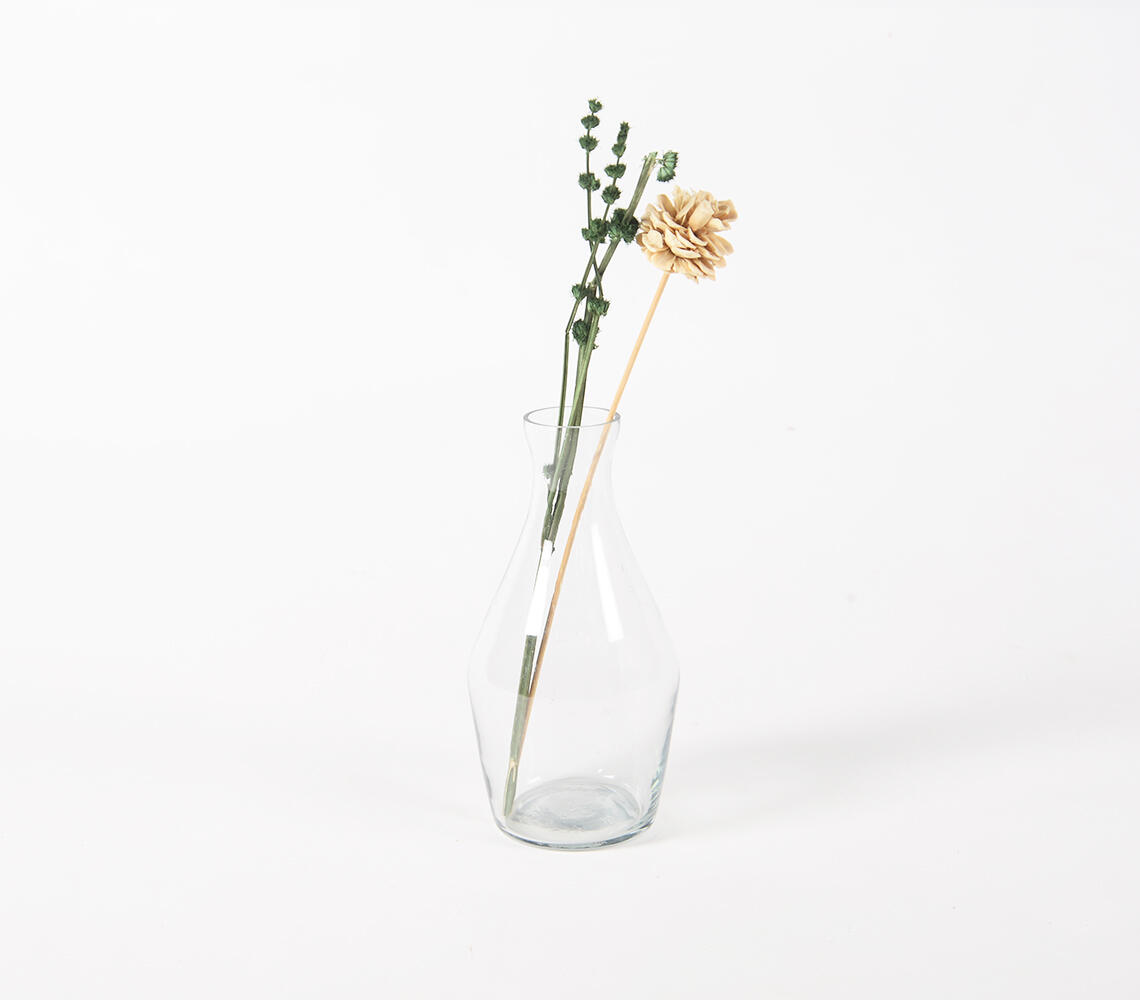 Handmade Glass Vase_1 - Clear - VAQL10101374246