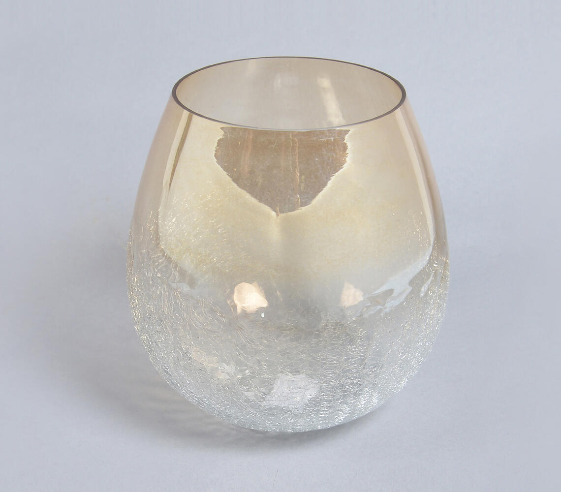 Gold Tones Glass Decorative Votive Jar - Gold - VAQL10101374931