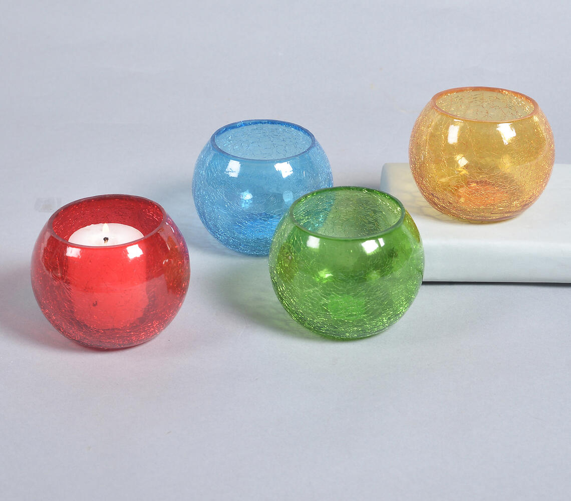 Assorted Tinted Dome-Shaped Glass Votives (set of 4) - Multicolor - VAQL10101374935
