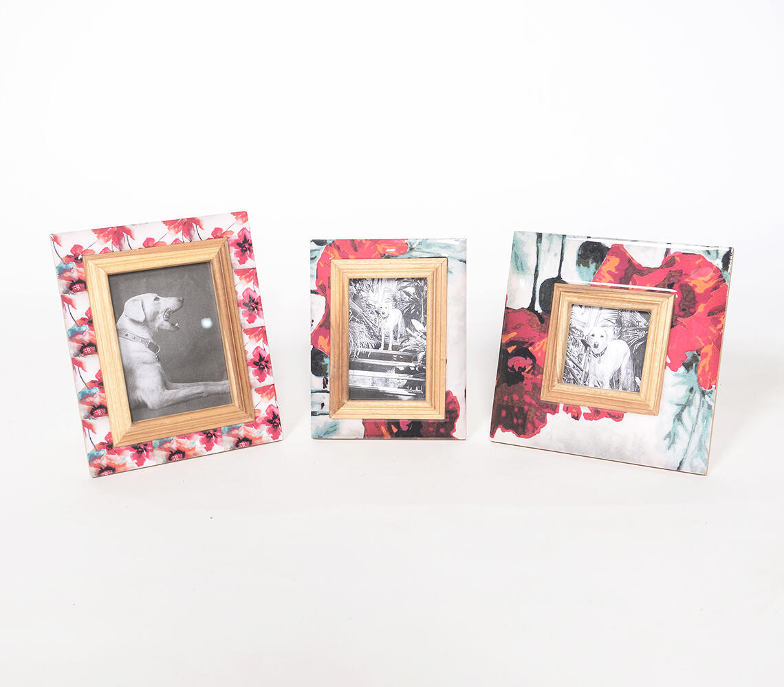 Vintage Peony Photo frames (set of 3) - Multicolor - VAQL10101377846