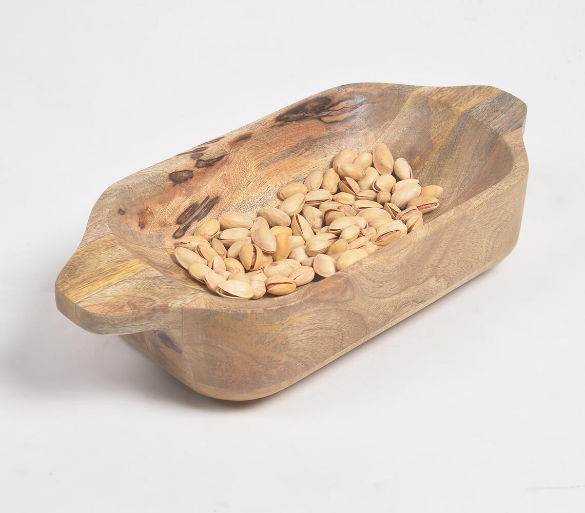Chunky Mango Wood Snack Tray - Natural - VAQL101014126775