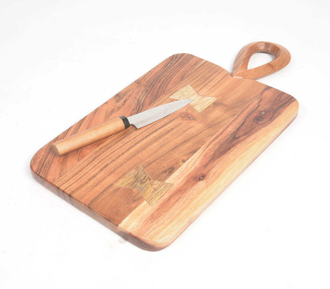 Natural Acacia Wood Chopping Board - Natural - VAQL101014126786