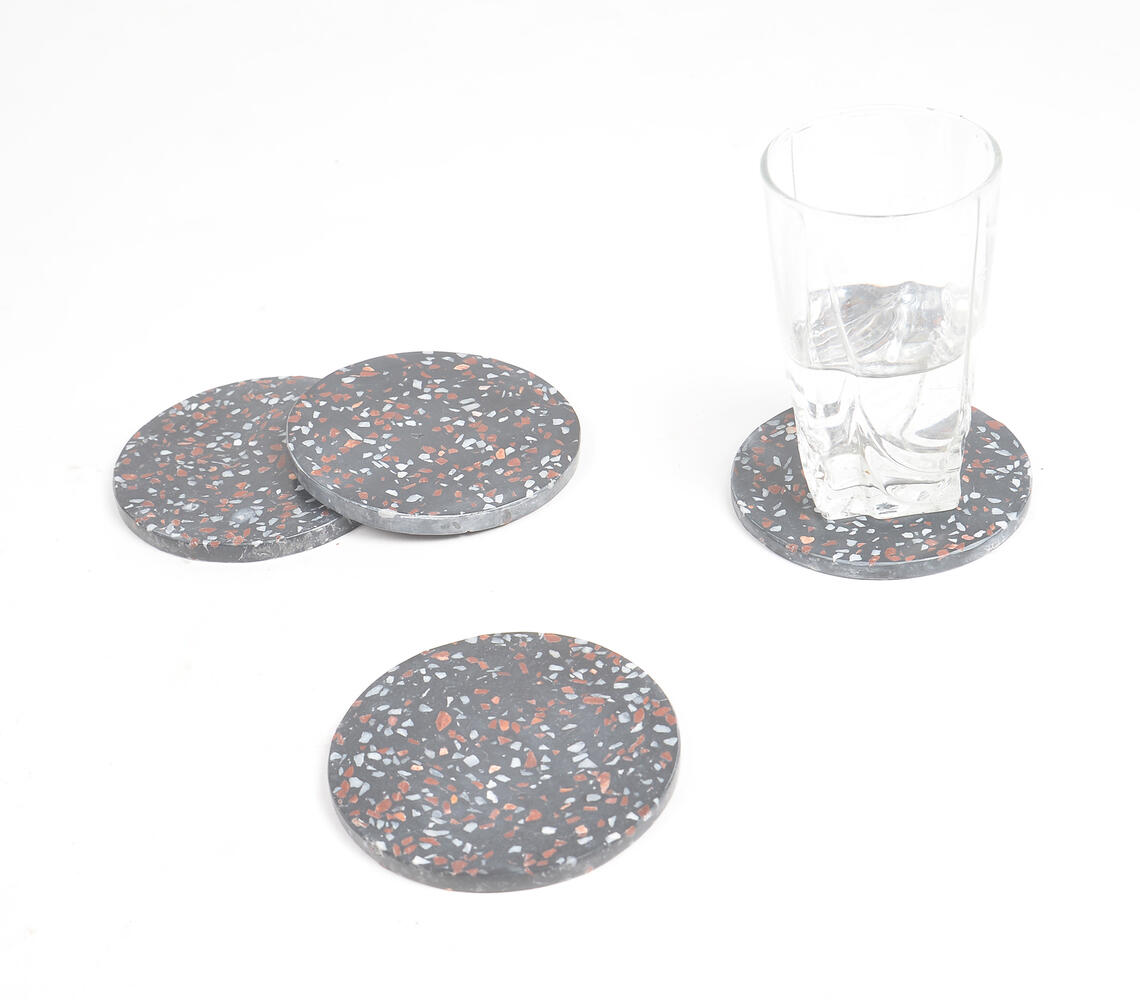 Cosmic Composite Stone Coasters (set of 4) (Large) - Black - VAQL101014126793