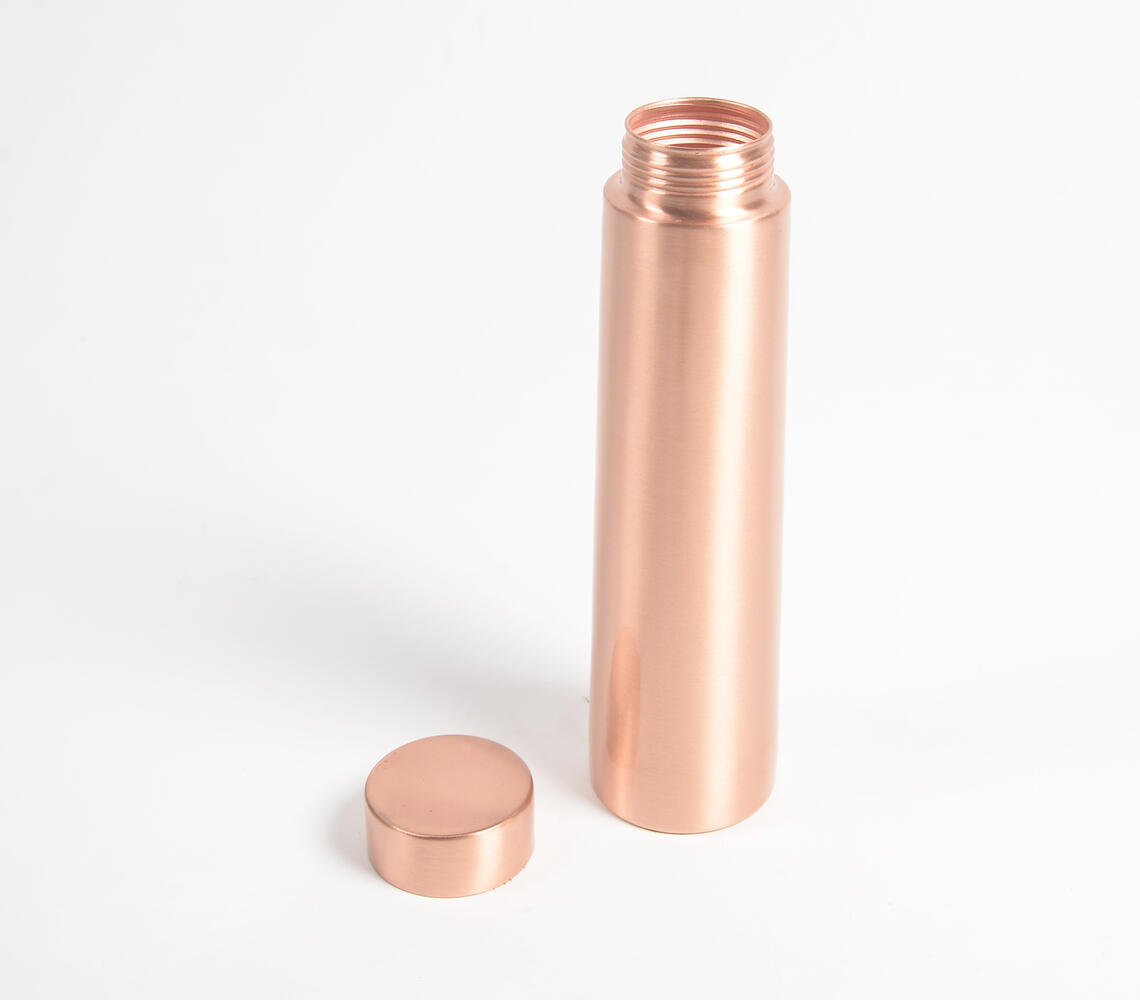 Classic Cylindrical Lacquer Coated Copper Bottle - 825 ml - Copper - VAQL101014129471