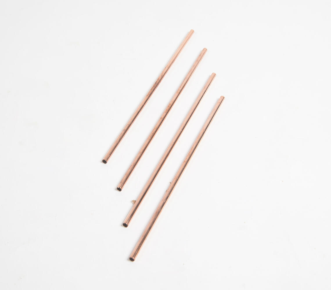 Eco-friendly Classic Copper Solid Straws (Set of 4) - Copper - VAQL101014129474