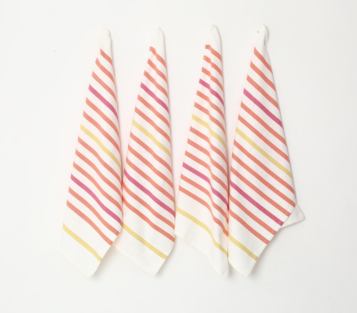 Warm Striped Kitchen Towels (Set of 4) - Multicolor - VAQL10101462706