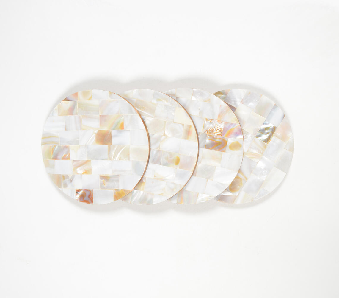 Mother-of-Pearl Coasters (set of 4) - Natural - VAQL10101473597