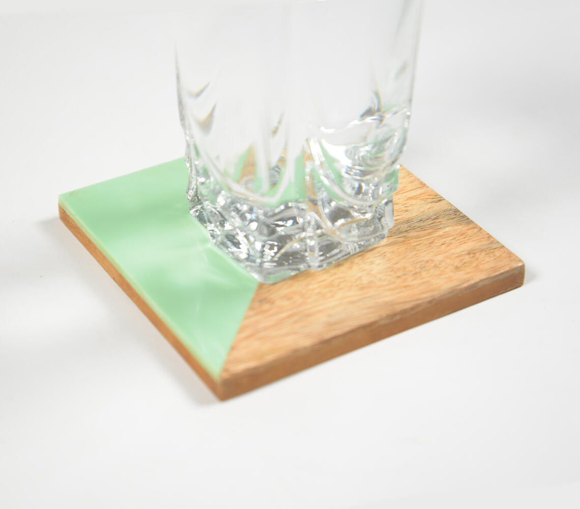 Colorblock Mint Coasters (set of 4) - Green - VAQL10101473600