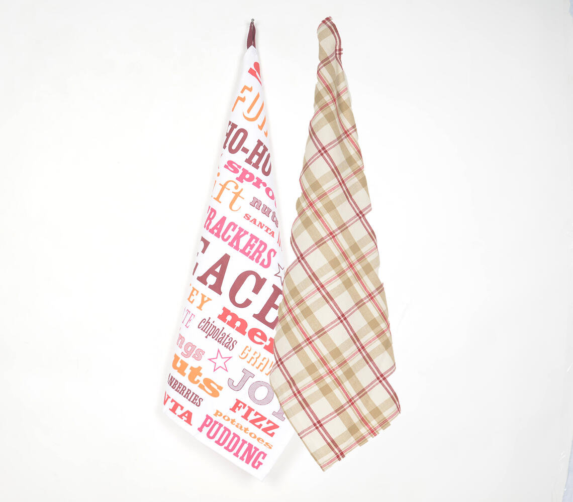 Holiday Cheer Kitchen Towels (Set of 2) - Red - VAQL10101476199