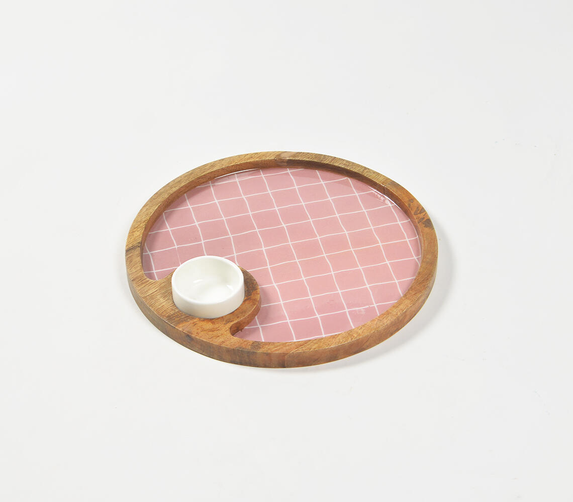 Enamelled Pastel Chip & Dip Platter - Pink - VAQL10101477038