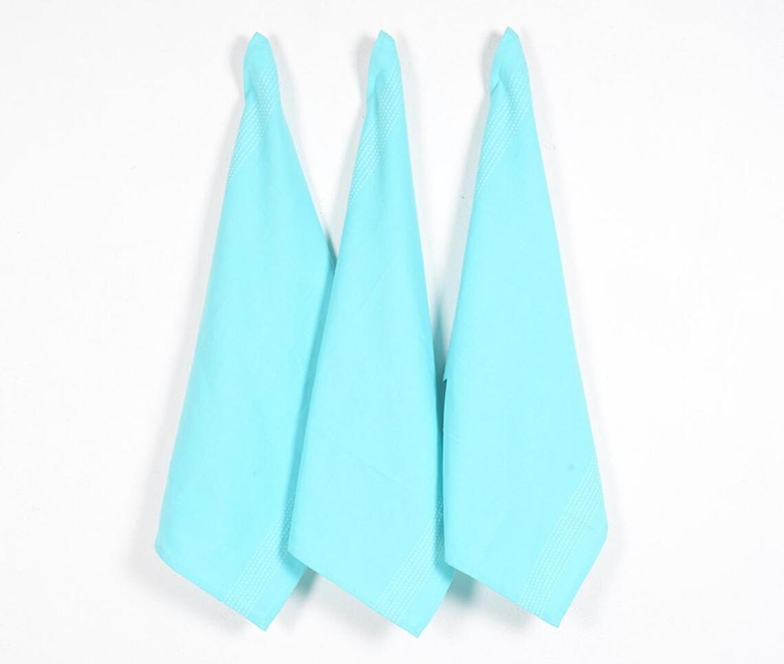 Solid Sky Kitchen Towels (set of 3) - Blue - VAQL10101477915