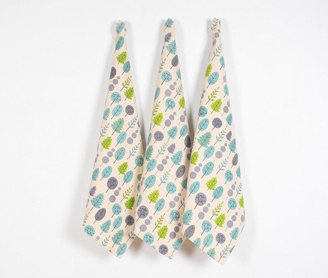 Evergreen Handloom Kitchen Towels (set of 3) - Multicolor - VAQL10101477923