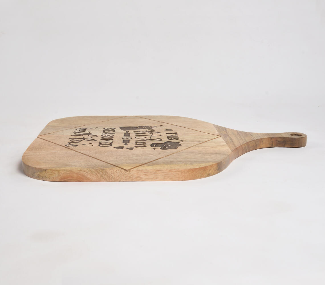 Seasoned with Love' Engraved mango Wood Cutting Board - Natural - VAQL10101480329