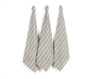 Striped Handloom Kitchen Towels (set of 3) - Grey - VAQL10101480707