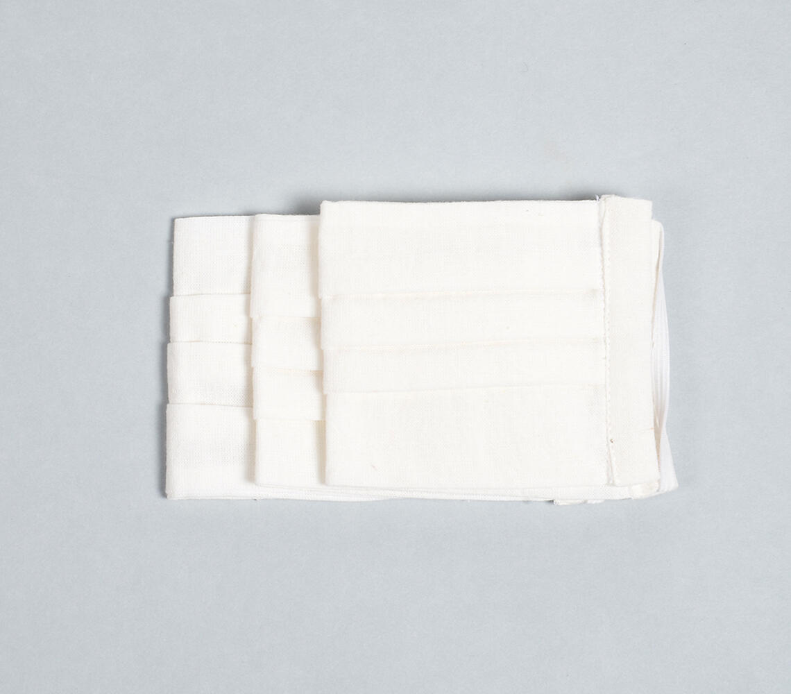 Natural Cotton Ivory face masks (set of 3) - White - VAQL10101577852