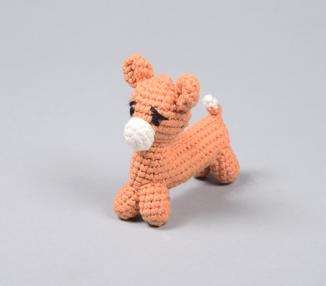 Hand Crochet Dog Soft toy - Orange - VAQL10101676707