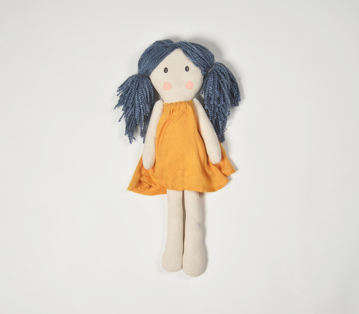 Handmade Grey-Haired Plush Rag Doll - Grey - VAQL10101688488