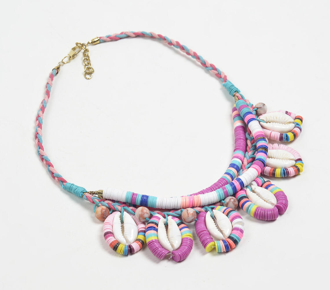 Bohemian Summer Beach Holiday Shell Layered Necklace - Multicolor - VAQL101018113643