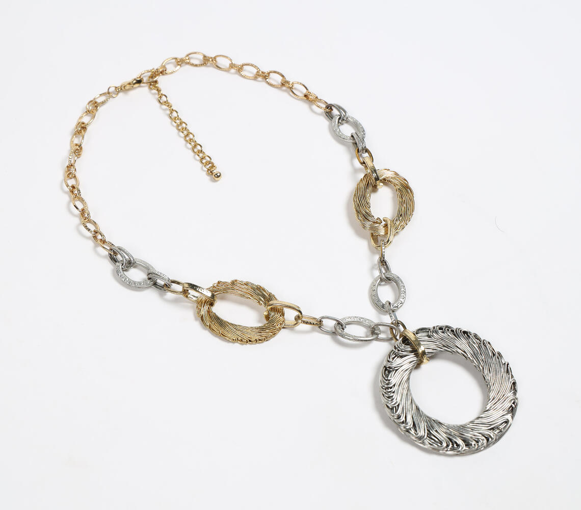 Chunky Chain Links Iron Necklace - Silver - VAQL101018113651