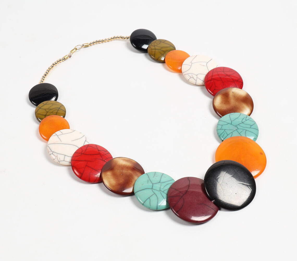 Vintage Resin Bead Necklace - Multicolor - VAQL101018113756