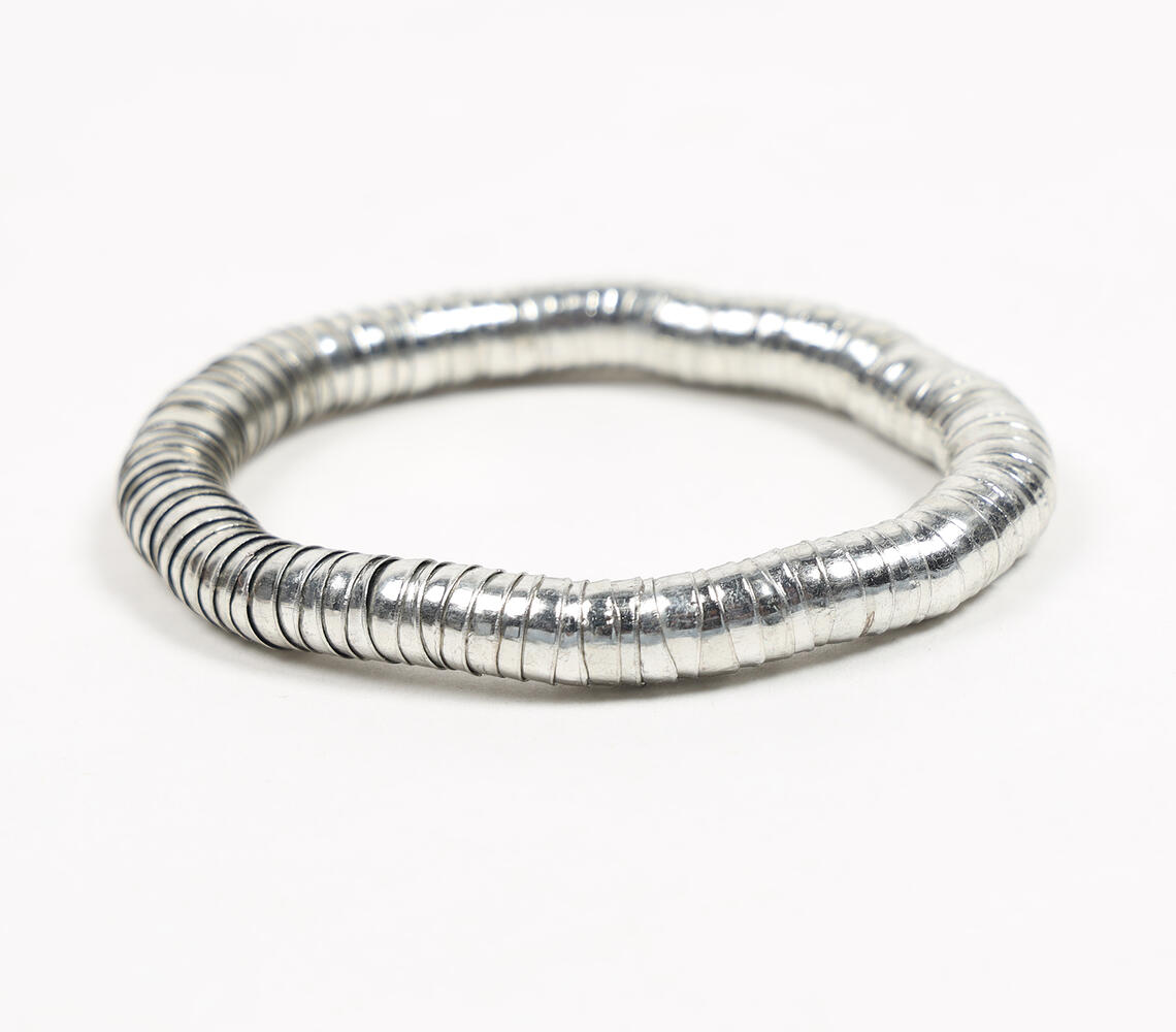 Chunky Metallic Silver-Toned bracelet - Silver - VAQL101018113830