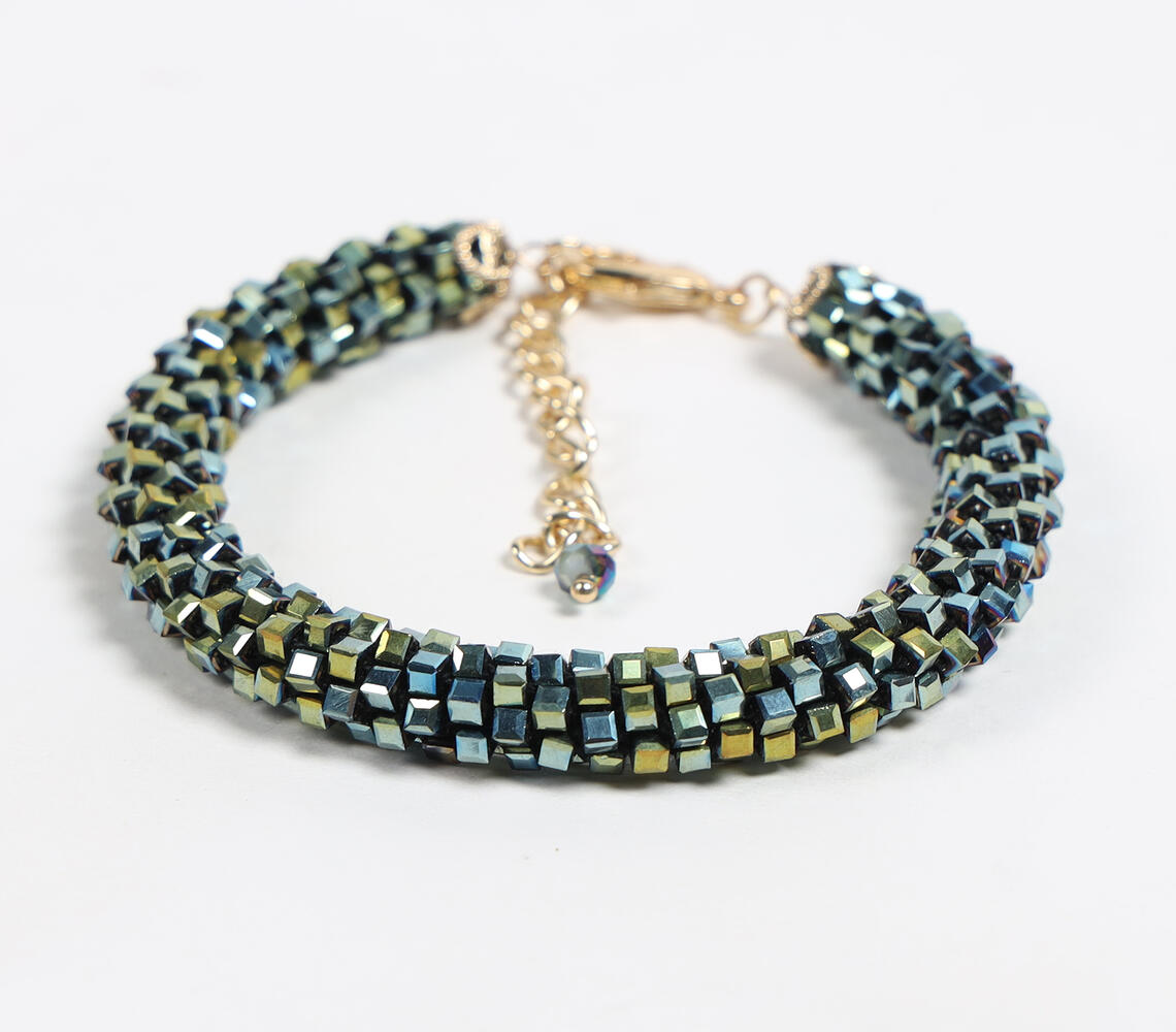 Imported Glass Crystal Beads Green Bracelet - Green - VAQL101018133889