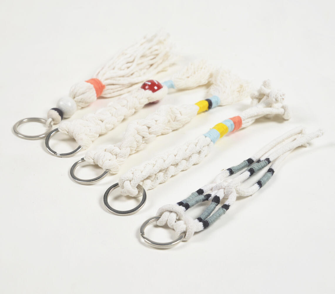 Assorted Macrame Bead Key Chains (set of 6) - Multicolor - VAQL101019100893