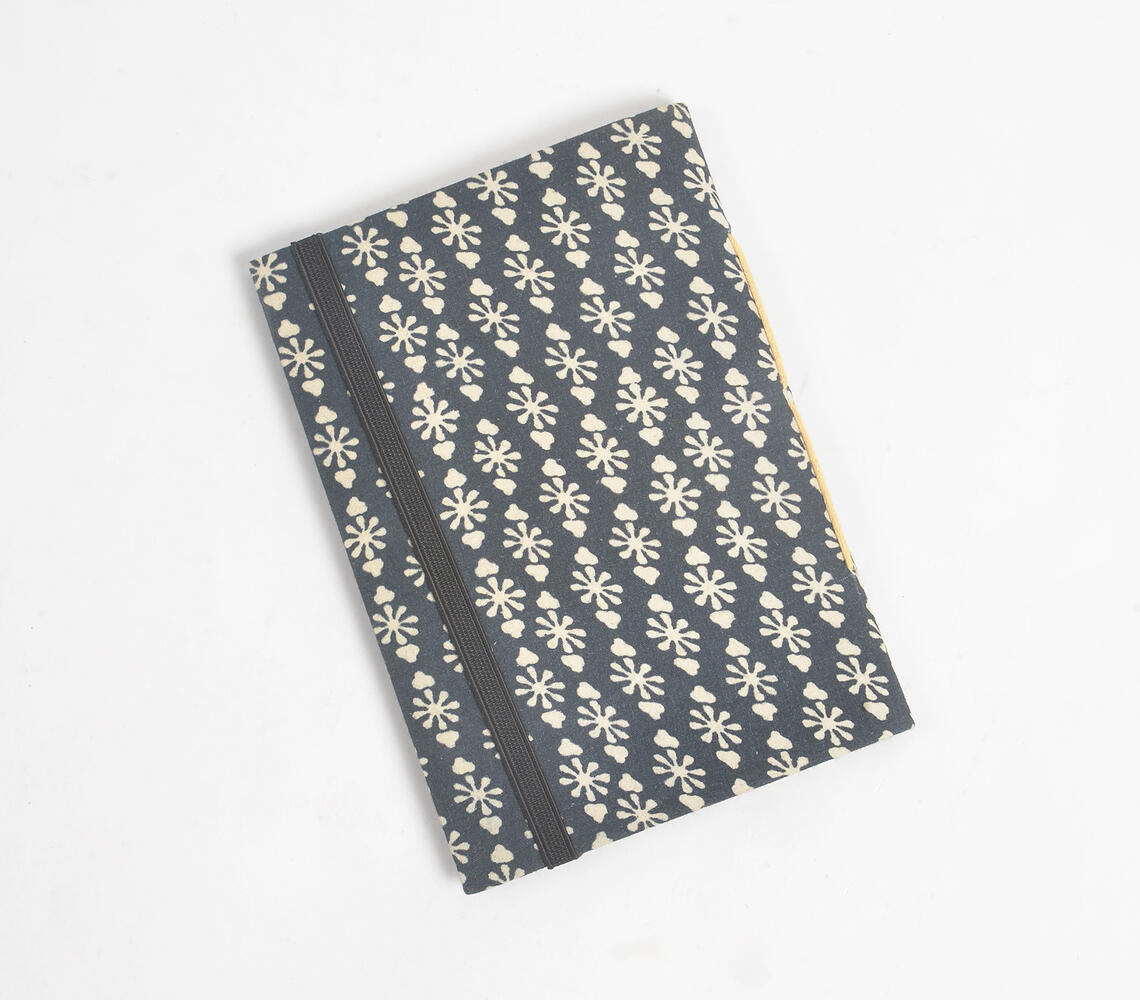 Monotone Printed Fabric Diary - Black - VAQL101019105640