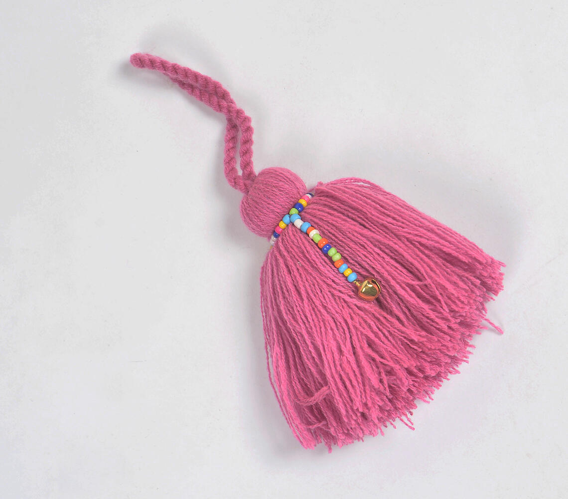 Big Pink Tassel Bag Tie - Pink - VAQL101019105689