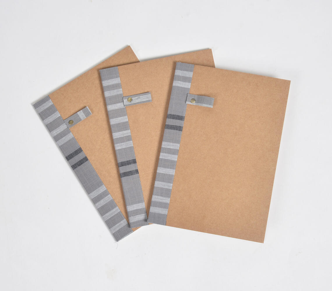 A5 Zero-Waste Paperback Upcycled Notebook 2 - Grey - VAQL101019108400