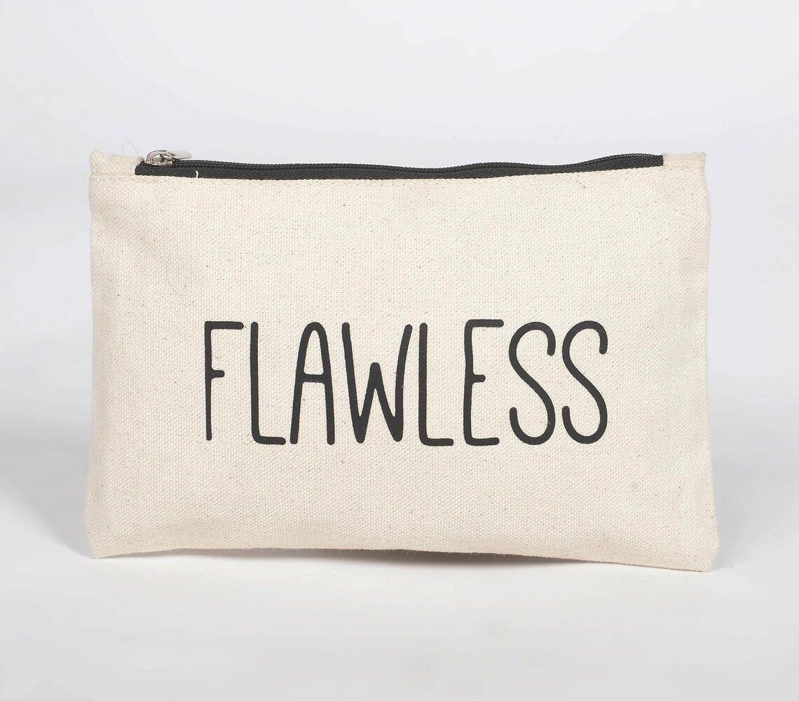 Flawless Cotton Canvas Pouch - Off-White - VAQL101019109732