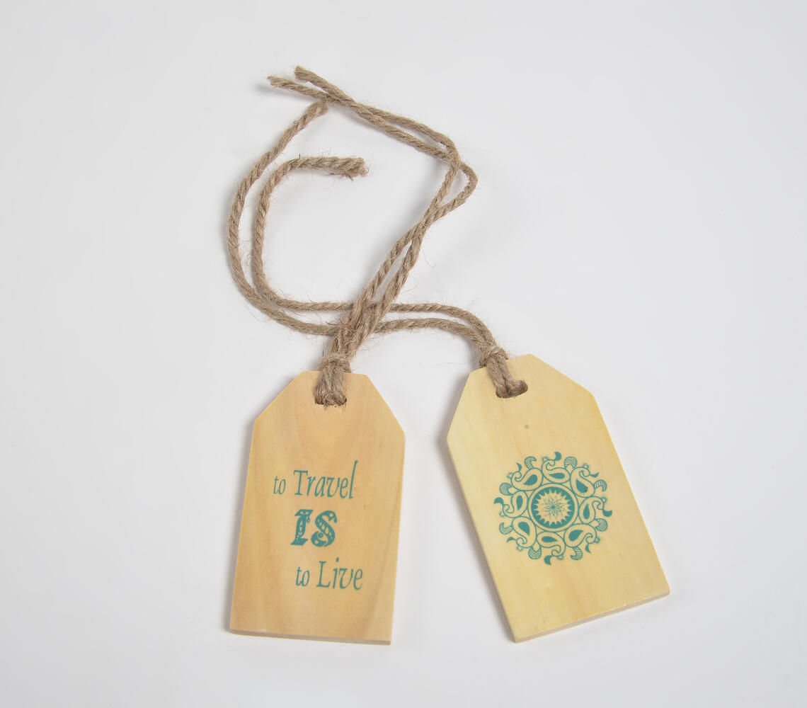 Eco-Friendly Wooden Luggage Tags (Set of 2) - Natural - VAQL101019116388