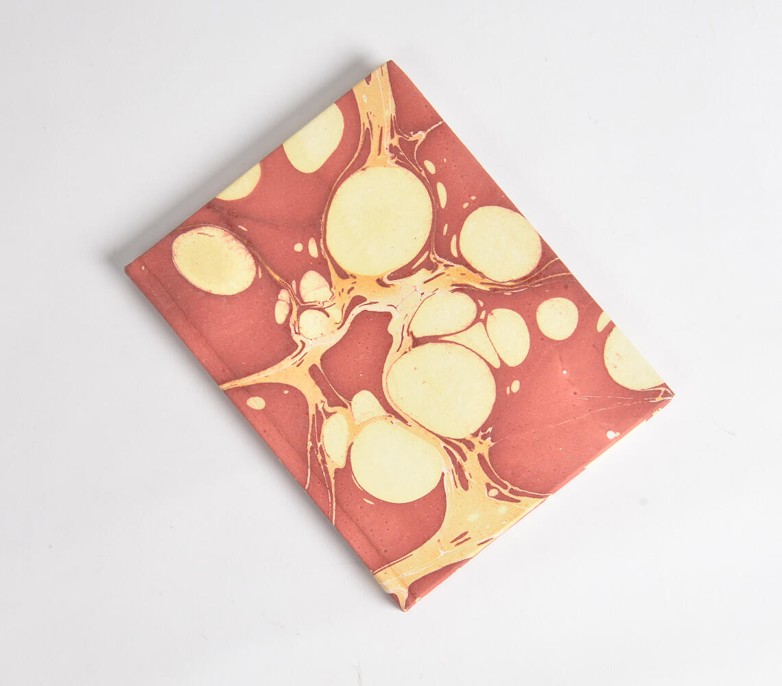Marbleized Handmade Paper Diary - Red - VAQL10101970897