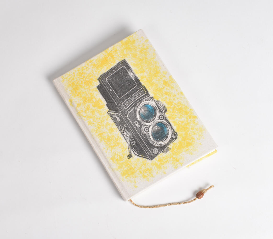 Hand Painted Vintage Camera Diary - White - VAQL10101970899