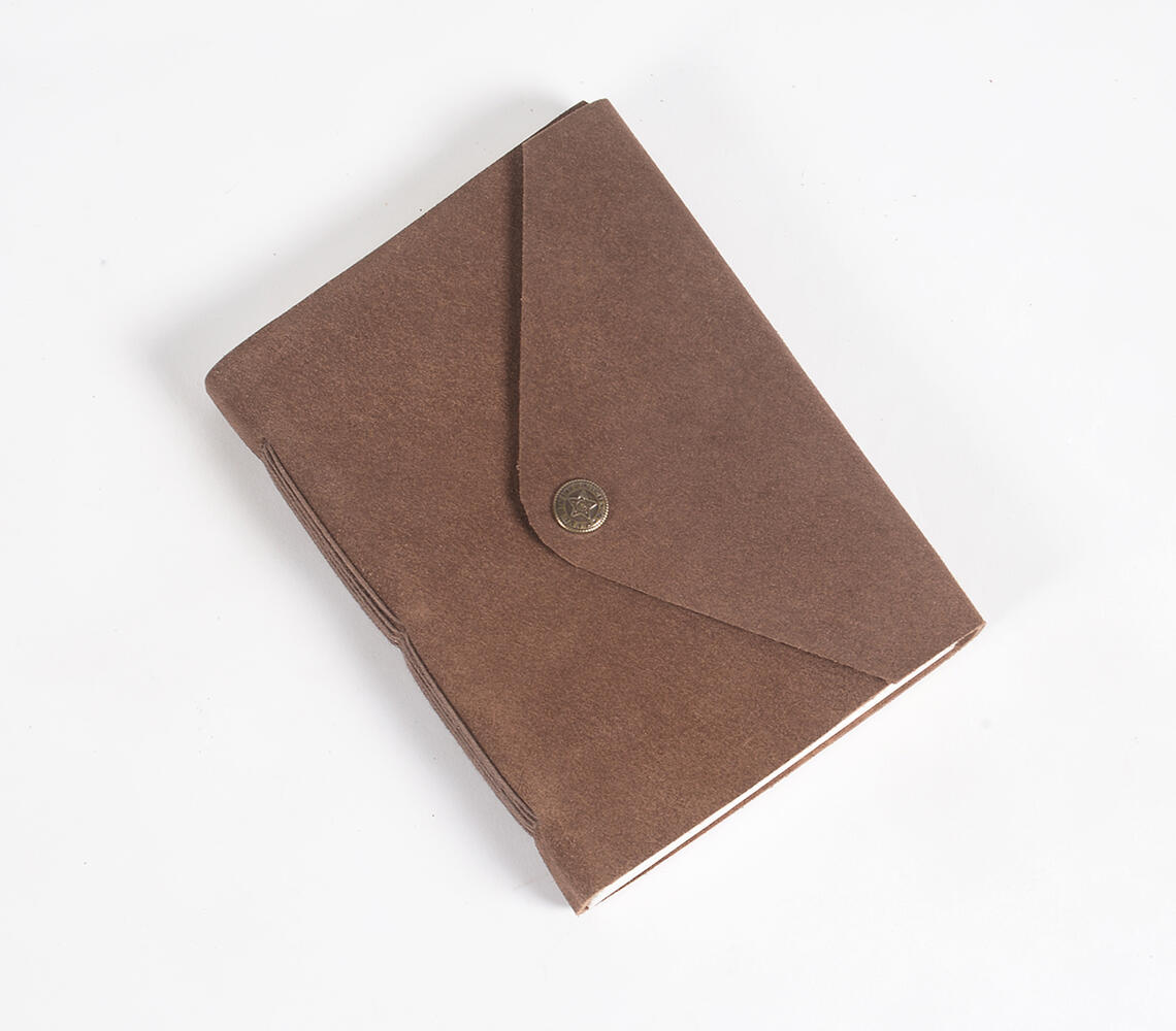 Hand Bound Vintage Leather Journal - Brown - VAQL10101975703