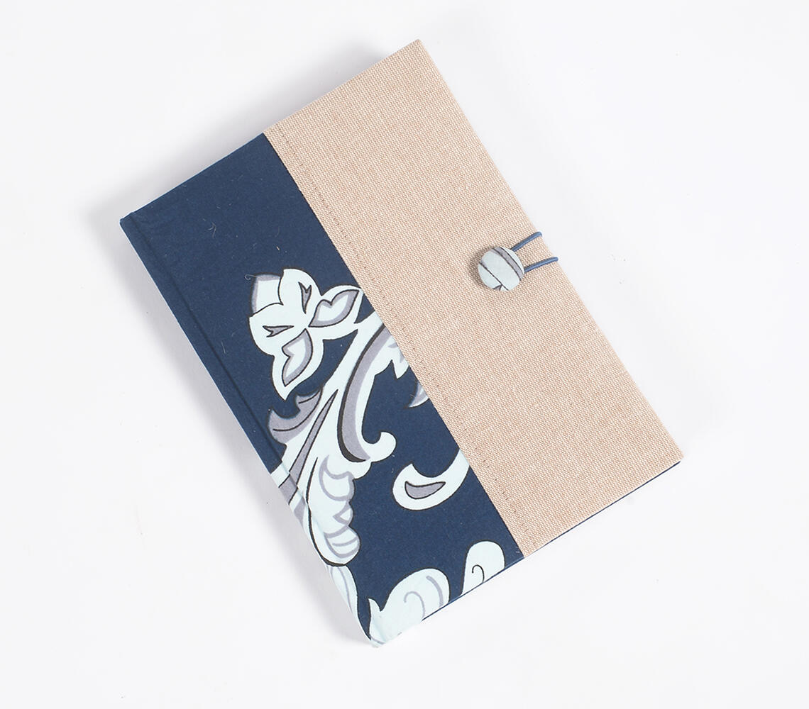 Hand Bound Fabric Diary with Tassel Bookmark - Navy - VAQL10101975716