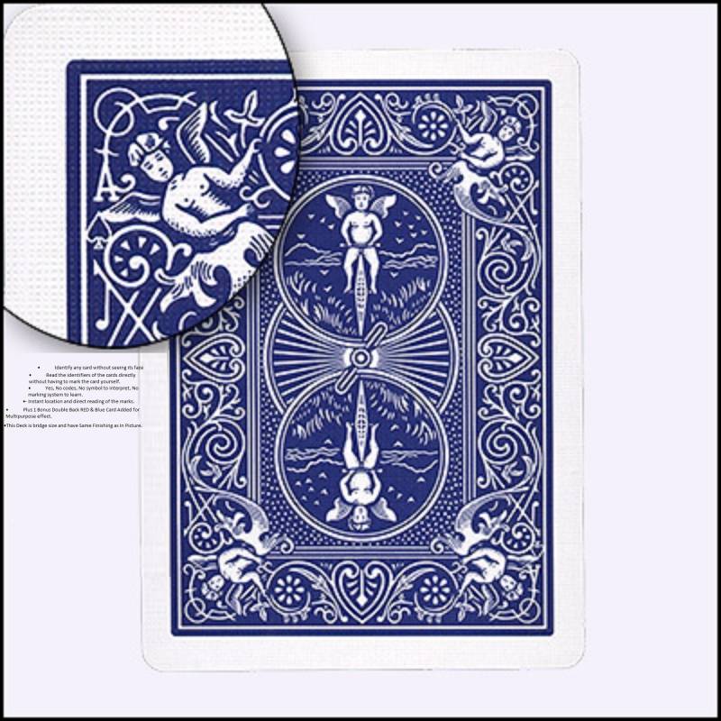 R.s.Magic Tricks Marked Card (Blue Back Bicycle Design) Cheating Playing Cards magic  (Blue